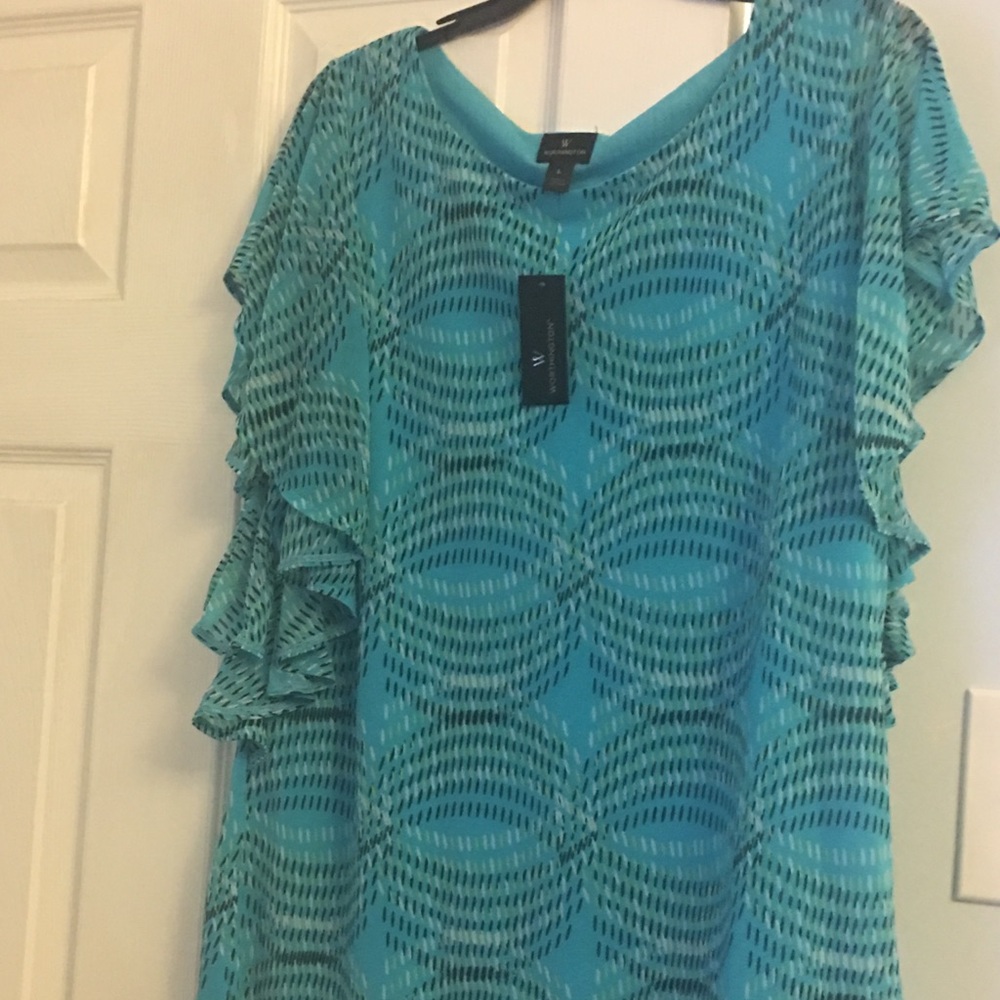 Flutter-Sleeve Aqua Blue Blouse